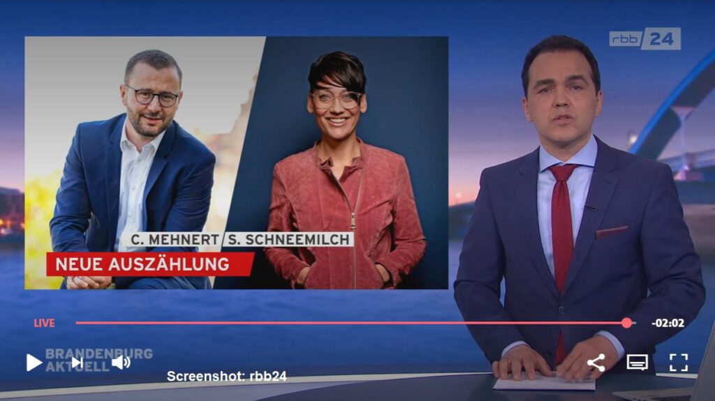 Screenshot eines Ausschnittes aus der TV-Sendung "Brandenburg aktuell" vom rbb. 